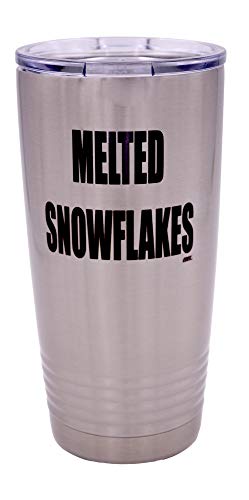 Funny Melted Snowflakes 20 Ounce Large Stainless Steel Travel Tumbler Mug Cup Gift For Conservative Or Republican Political Novelty