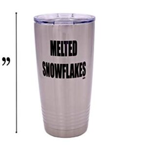 Funny Melted Snowflakes 20 Ounce Large Stainless Steel Travel Tumbler Mug Cup Gift For Conservative Or Republican Political Novelty