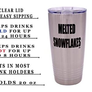 Funny Melted Snowflakes 20 Ounce Large Stainless Steel Travel Tumbler Mug Cup Gift For Conservative Or Republican Political Novelty