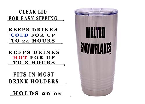 Funny Melted Snowflakes 20 Ounce Large Stainless Steel Travel Tumbler Mug Cup Gift For Conservative Or Republican Political Novelty