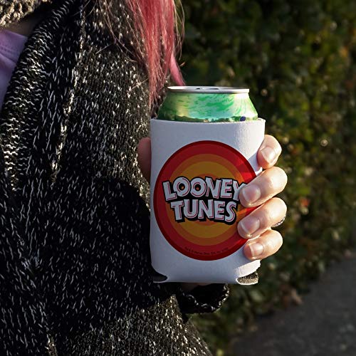 Looney Tunes Logo Can Cooler - Drink Sleeve Hugger Collapsible Insulator - Beverage Insulated Holder