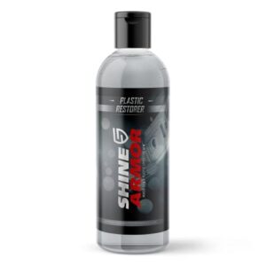 shine armor plastic restorer uv protection from uv rays restores vinyl trim rubber polypropylene and more restores dull plastic and degraded plastic protector prevents drying & aging 8 fl oz