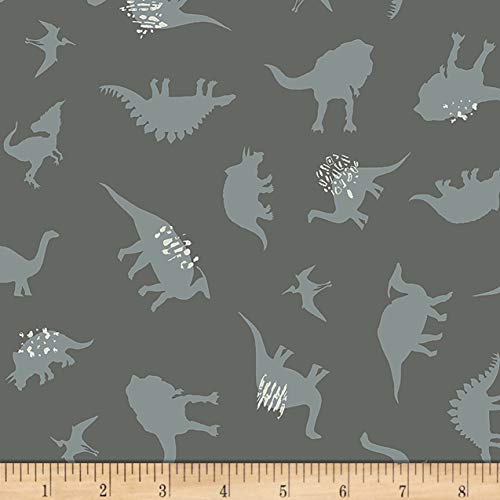 Art Gallery Fabrics Art Gallery Esoterra Dinomania Subtle Fabric, Grey