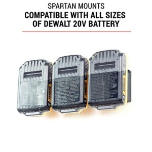 Spartan Mount for DeWalt 20V Battery - 1 Mount, 3 Battery Slots, Wall Mount Storage Rack for Batteries, Cordless Drill and Power Tool Organizer, Garage Organization