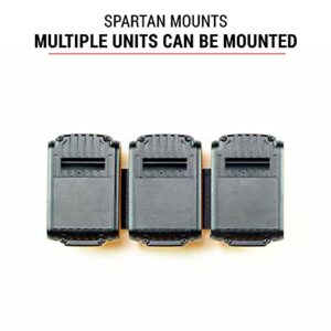 Spartan Mount for DeWalt 20V Battery - 1 Mount, 3 Battery Slots, Wall Mount Storage Rack for Batteries, Cordless Drill and Power Tool Organizer, Garage Organization