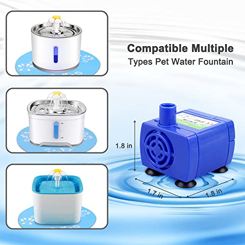 Comsmart Pet Fountain Pump, Cat Fountain Pump Replacement, Cat Water Motor Replacement for Pet Drinking Fountain Cat Dog Water Fountain Dispenser