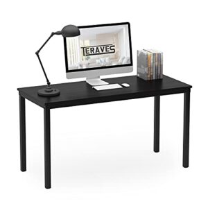 teraves computer desk/dining table office desk sturdy writing workstation for home office(39.37“, black)