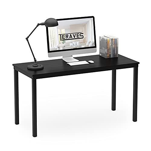 Teraves Computer Desk/Dining Table Office Desk Sturdy Writing Workstation for Home Office(39.37“, Black)