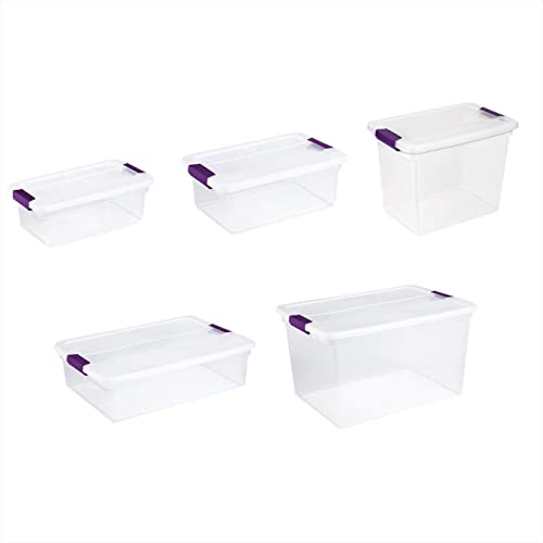 Sterilite 17531712 Clearview Storage Box With Latched Lid - 15 Qt. 17"L x 11-1/8"W x 6-1/2"H - Lot of 12