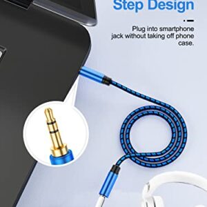 NC XQIN Headphone Extension Cable 1ft, 3.5mm Extension Nylon Braided Aux Extension Cable 3.5mm Audio Cable Extension 3.5mm Male to Female Audio Stereo Cable Compatible with Headphone Speaker