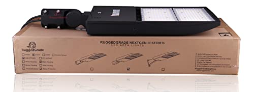 RuggedGrade 42,000 Lumen - 300 watt NextGen III LED Shoebox Lights - Dimmable - NO Photocell - Slip FIT Mount -10KV Surge