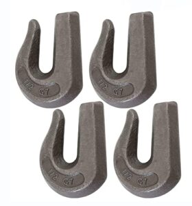 mytee products (4 pack) g70 1/2" weld on chain grab hooks wll# 11,300 lbs bucket flatbed trailer wrecker tow tie down