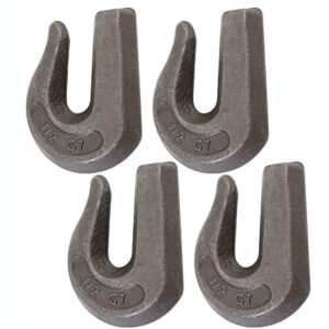 Mytee Products (4 Pack) G70 1/2" Weld On Chain Grab Hooks WLL# 11,300 lbs Bucket Flatbed Trailer Wrecker Tow Tie Down