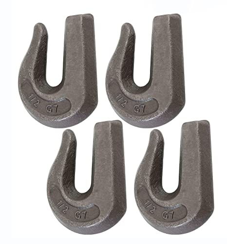 Mytee Products (4 Pack) G70 1/2" Weld On Chain Grab Hooks WLL# 11,300 lbs Bucket Flatbed Trailer Wrecker Tow Tie Down