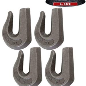 Mytee Products (4 Pack) G70 1/2" Weld On Chain Grab Hooks WLL# 11,300 lbs Bucket Flatbed Trailer Wrecker Tow Tie Down