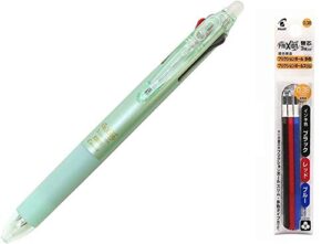 pilot erasable ballpoint pen pearl green 0.38mm (lkfbs60uf-pg)+0.38mm refill black blue red 1 set