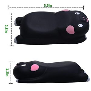 RELIGES Upgrade Ergonomic Wrist Pad (2 Pack) - Mousepad Memory Foam Wrist Support Pillow Rest Cushion Mat for Office Computer Laptop, Mac Durable Comfortable and Pain Relief (Black+Pink)