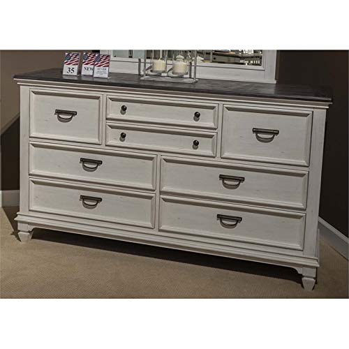 Liberty Furniture Industries Allyson Park 8 Drawer Dresser, W66 x D19 x H38, White