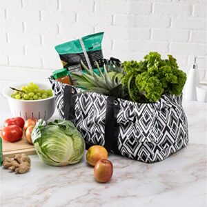 VP Home Reusable Tote Bags (Geometric Diamond) for Grocery and Picnic Bags for Trip Birthday Party, Mother's Day, Holiday, Christmas Day, Grocery Store, Supermarket, Outdoor Picnic etc