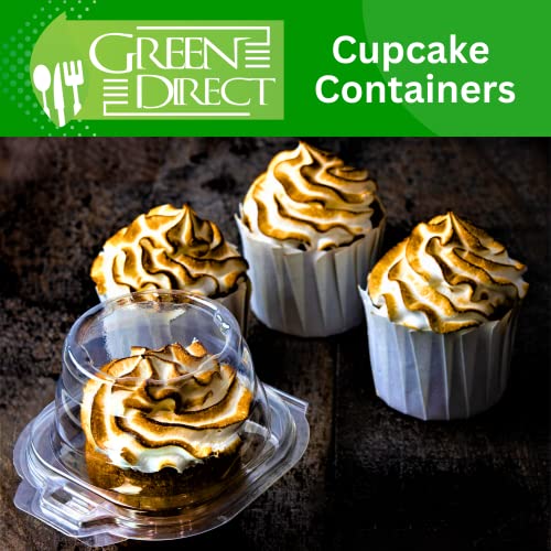 Clear Cupcake Boxes Individual Cupcake Containers | Stackable Cupcake Holder With Lid | Airtight Box Disposable Cupcake Containers | Dome Cupcake Carrier | Cupcake Holders Individual 100 Per Pack