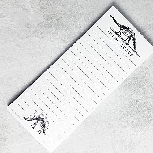 Nancy Nikko Dinosaur (Bones) Refrigerator Notepads, NOTE-A-SAURUS - Set of 2 Pads - Notes, To Do List, Grocery List