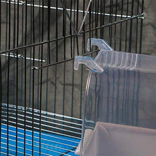 prettDliJUN Caged Bird Bath Bird Cage Parrot Supplies Bathing Tub for Small Birds Shower Box Cage Blue