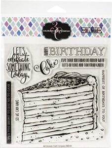 colorado craft company colorado clear stamp bday, birthday cake-big & bold