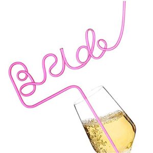 dmhirmg bride straw,large plastic pink bride drinking sipping straw reusable letter drinking straw for bridal wedding shower bachelorette hen party decoration bride to be gift party supplies favor