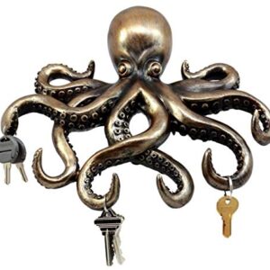 Ebros Gift The Call of Cthulhu Deep Sea Kraken Octopus Monster Wall Mount Key Holder Tentacle Hooks Sculpture Plaque Figurine 11.25" H