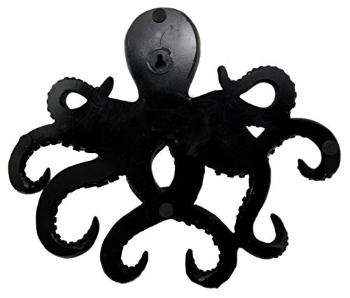 Ebros Gift The Call of Cthulhu Deep Sea Kraken Octopus Monster Wall Mount Key Holder Tentacle Hooks Sculpture Plaque Figurine 11.25" H