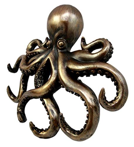 Ebros Gift The Call of Cthulhu Deep Sea Kraken Octopus Monster Wall Mount Key Holder Tentacle Hooks Sculpture Plaque Figurine 11.25" H