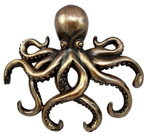 Ebros Gift The Call of Cthulhu Deep Sea Kraken Octopus Monster Wall Mount Key Holder Tentacle Hooks Sculpture Plaque Figurine 11.25" H