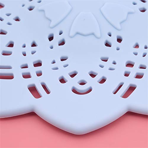RUJFISH Silicone Hair Catcher Shower Drain Covers Universal Rubber Sink Strainer Drain Protector for Bathtub Kitchen Bathroom Hair Stopper Filter,Blue