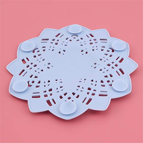 RUJFISH Silicone Hair Catcher Shower Drain Covers Universal Rubber Sink Strainer Drain Protector for Bathtub Kitchen Bathroom Hair Stopper Filter,Blue