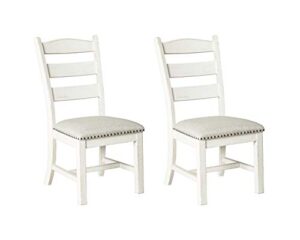 signature design by ashley valebeck vintage farmhouse cushioned dining chair, 2 count, whitewash