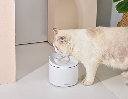 DOGNESS Pet Water Fountain, Healthy and Hygienic Drinking Fountain Super Quiet Flower Automatic Electric Water Bowl for Dogs, Cats, Birds (1L, White)