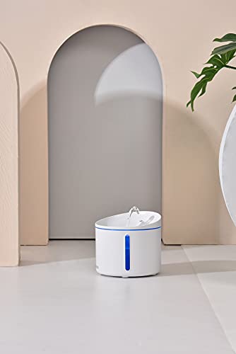 DOGNESS Pet Water Fountain, Healthy and Hygienic Drinking Fountain Super Quiet Flower Automatic Electric Water Bowl for Dogs, Cats, Birds (1L, White)