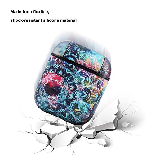 HIDAHE Airpods Case, AirPods Cases Cute, Airpods Skin, Airpods Accessories, Mandala Pattern Leather Case Cover Women Girls Hard Case for Airpods 1 & 2 Charging Case, Romantic Mandala in Galaxy