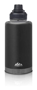 hydrapeak 50oz insulated large water bottle - leak proof stainless steel water flask, double wall vacuum insulation keeps drinks cold for 24 hours and hot for 12 hours (black)