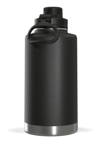 Hydrapeak 50oz Insulated Large Water Bottle - Leak Proof Stainless Steel Water Flask, Double Wall Vacuum Insulation Keeps Drinks COLD for 24 Hours and HOT for 12 Hours (Black)