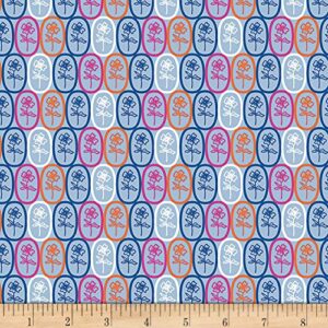 art gallery fabrics art gallery fiesta fun florita azul fabric, blue