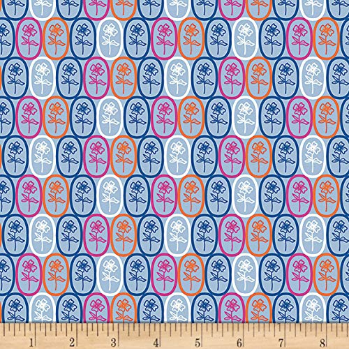 Art Gallery Fabrics Art Gallery Fiesta Fun Florita Azul Fabric, Blue