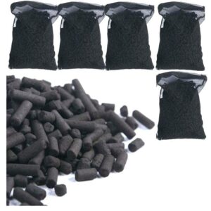 wave-point 5 lbs premium activated carbon charcoal pellets with 5 filter media bags (free) for aquarium fish tanks koi pond canister filter reef filters