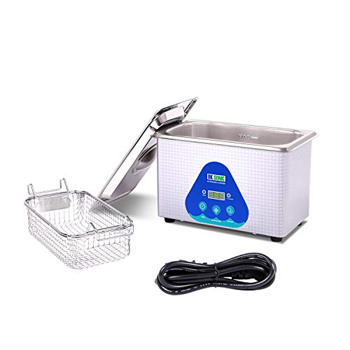 DK SONIC 42KHz Sonic Cleaner with Digital Timer and Basket for Jewelry, Ring, Eyeglasses, Denture, Watchband, Coins, Small Metal Parts, Daily Necessaries, etc (900ML, 110V)