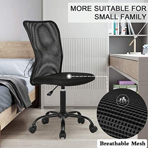 Ergonomic Office Chair with Lumbar Support Mesh Chair with Wheels Rolling Swivel Back Support Adjustable Executive Desk Chair, Modern PC Computer Desk Chair for Home Office Women Men by XXFBag - Black