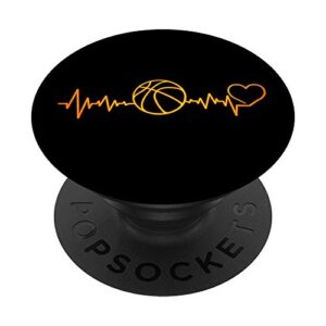 i love basketball heartbeat basketball player or coach popsockets swappable popgrip
