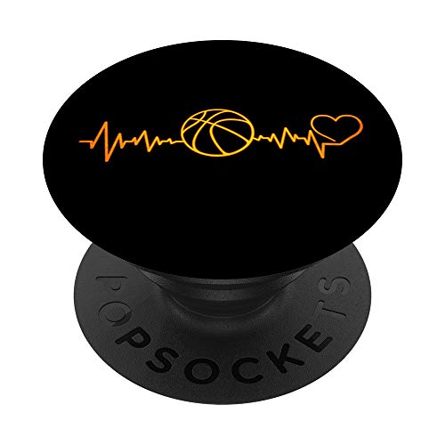 I Love Basketball Heartbeat Basketball Player or Coach PopSockets Swappable PopGrip