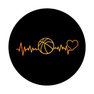 I Love Basketball Heartbeat Basketball Player or Coach PopSockets Swappable PopGrip