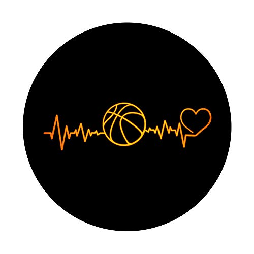 I Love Basketball Heartbeat Basketball Player or Coach PopSockets Swappable PopGrip