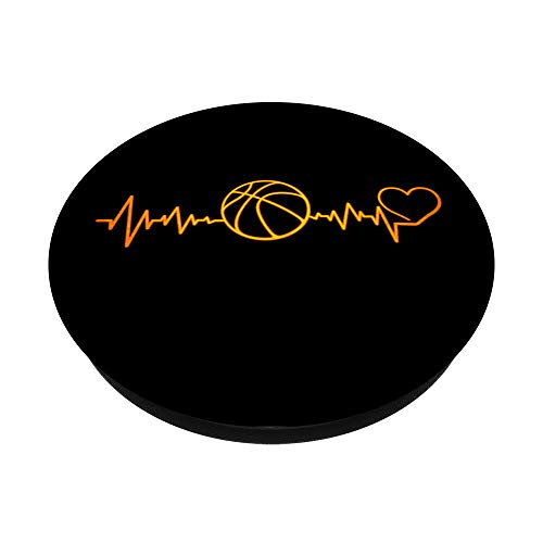 I Love Basketball Heartbeat Basketball Player or Coach PopSockets Swappable PopGrip